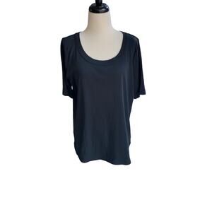 NWT 100% Pima Cotton "The Talbots Tee" Black T-Shirt Size 1X